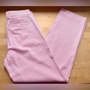 Southern Tide Mens Skipjack Seersucker Chino Pants 34 x 33 Red White Striped EUC